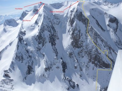 Naše trasa (tolik sněhu jsem neměli)