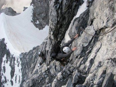 lezecké místo zajištěné řetězy