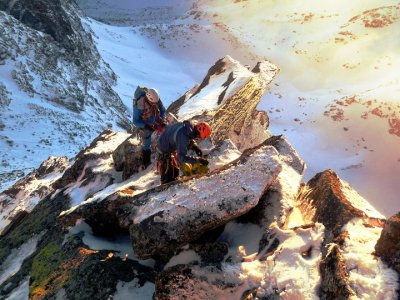 Západ Slunka na Hajzlovém hřebeni. 