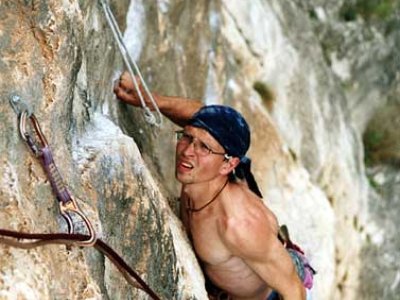 ...tohle že je 6b? - Víťa na pilíři Colodri