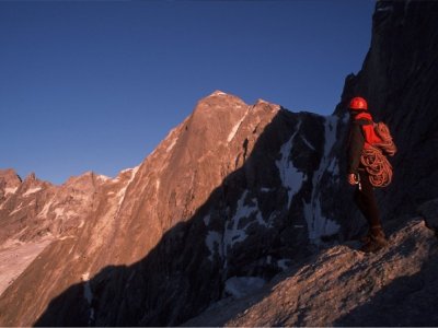 Sestup do sedla-pohled na Cengalo