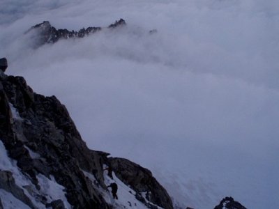 bílá peřina nad Val Veny